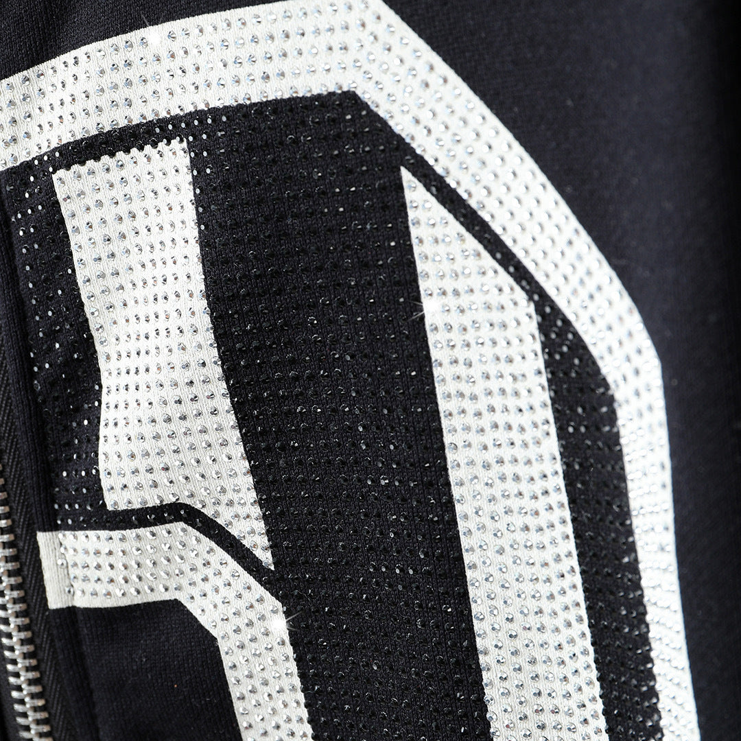 PLElN 2025SS Embroidery Black Hoodie