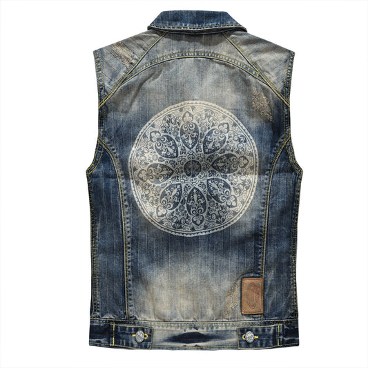 SOLO-DSQ2 25ss zipper Denim Vest coat