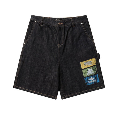 2025SS Graffiti Denim Shorts