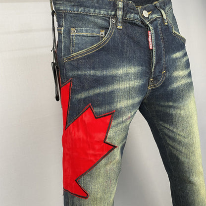 SOLO-DSQ2 Blue Graffiti Jeans